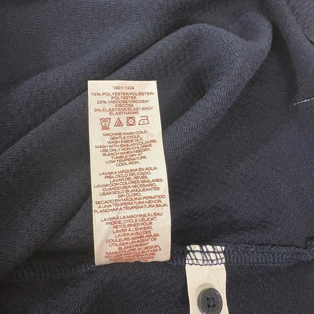 Scotch & Soda Camp Shirt Mens XL Navy Blue Textured Button Down Preppy Casual